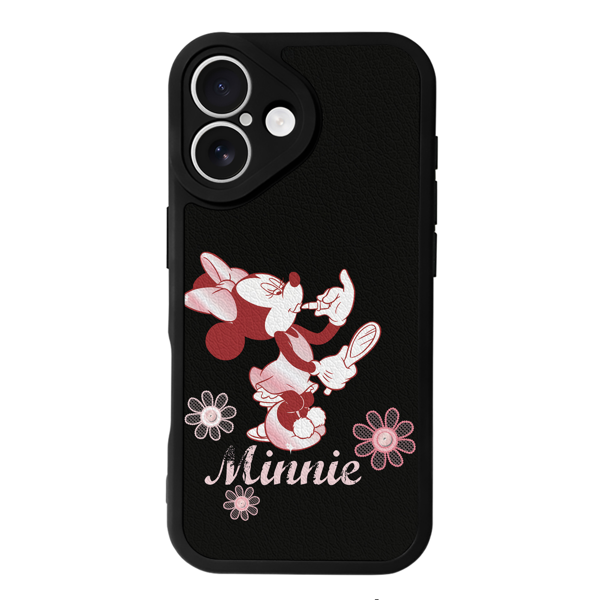 （画像用） ミッキーマウス Mickey Mouse 【iPhone 16シリーズ対応】シリコンスマホケース（レザー調） 材質：シリコン